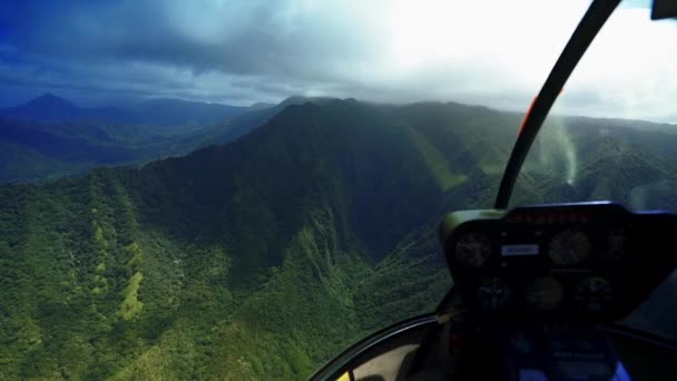 Bunlar Oahu Hawaii Helikopter Turunda Çekilen Görüntüler — Stok video