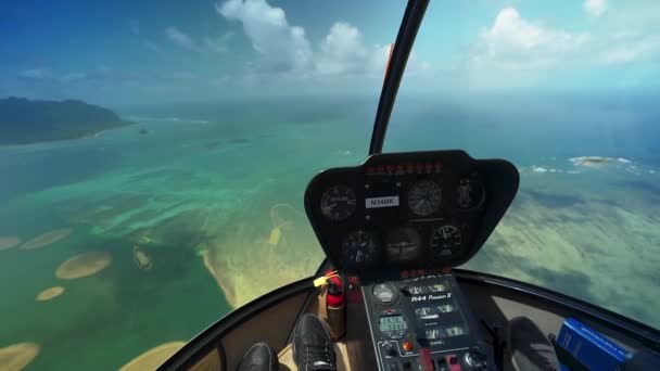 オアフ島のヘリコプターツアーで撮影されたクリップです — ストック動画
