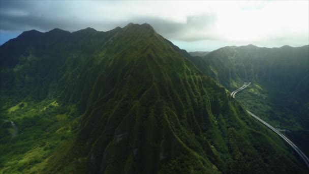 Estes São Clipes Que Foram Filmados Passeio Helicóptero Oahu Hawaii — Vídeo de Stock