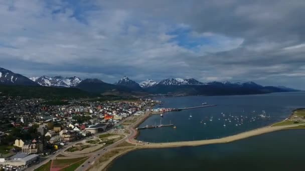 Вид Міста Ushuaia Vista Ciudad Ushuaia Aeropuerto Viejo — стокове відео