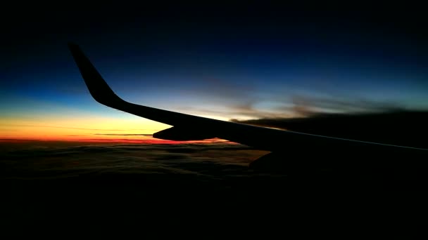 Glory Morning Sunrise View Plane — Stock Video