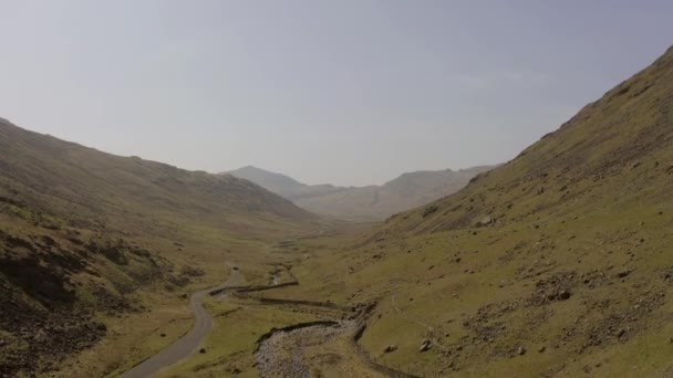 Col Wrynose Dans Paysage Élévation Des Drones Lake District Révèle — Video