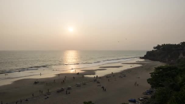 Sunset Timelapse Clifftop Felett Varkalában Keralában — Stock videók