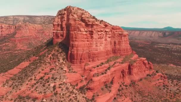 Воздушное Сообщение Формировании Песчаника Седона Аризона — стоковое видео