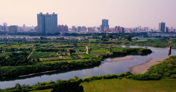 Stillestående Luft Fra Landbrukslandskap Taipei – stockvideo