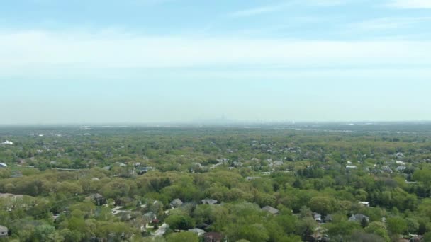 Illinois Deki Chicago Şehri Batı Banliyölerinden Görüldüğü Gibi Şehir Sislerin — Stok video