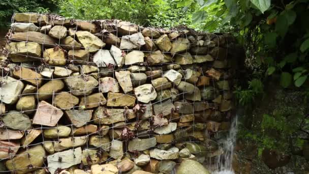 Rainwater Harvesting Technique Technique Adopted Water Going Waste Slopes Rivers — Stock Video