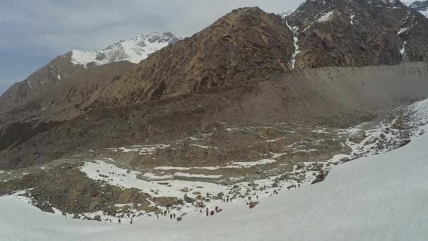 Schöne Aussicht Auf Das Himalaya Gebirge Schneeberge Uttarakhand Indien Schnee — Stockvideo
