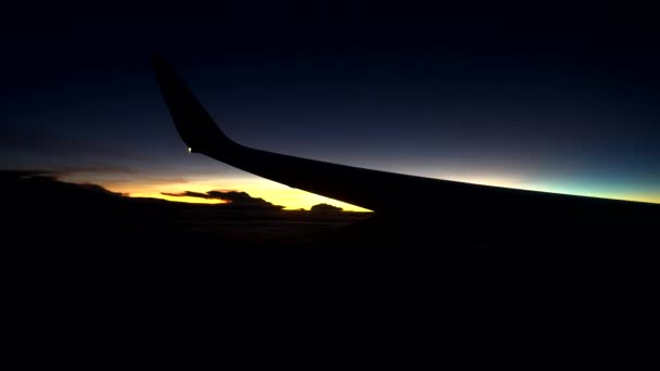 Krásný Ranní Pohled Východ Slunce Oken Komerčních Letadel — Stock video