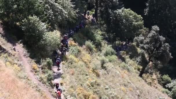 Nim Trainees Trekker Auf Dem Weg Zum Trail Durch Dschungel — Stockvideo
