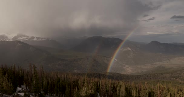 Dubbel Regnbåge Rocky Mountain National Park — Stockvideo