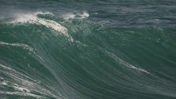 Heavy Wave Folding Shallow Reef Break Australia — Stock Video