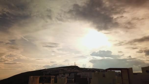 Dia Chega Fim Dia Muito Ensolarado Com Nuvens Pesadas Quertaro — Vídeo de Stock
