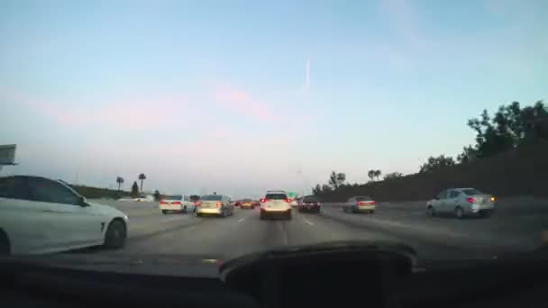 Driving Dash Cam Time Lapse Shot Southern California Freeways Time — Stock Video