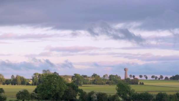 法国D Eau城堡水塔日落景观 — 图库视频影像