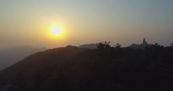 Drone Vista Dell Isola Lantau Tramonto — Video Stock