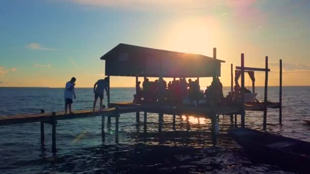 Una Divertida Sensación Familiar Retrata Durante Hervor Cangrejo Muelle Sobre — Vídeo de stock