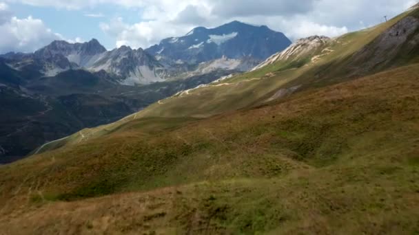 Vue Sur Drone Montagne Tignes — Video