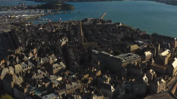 Açık Güneşli Bir Günde Malo Fransa Nın Yüksek Irtifa Görüntüsü — Stok video