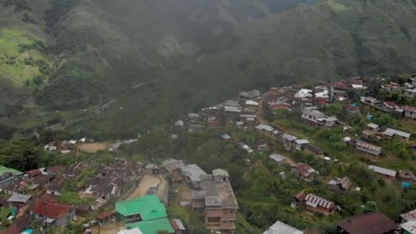 Luchtfoto Van Een Van Grootste Dorp Tuensang Van Nagaland India — Stockvideo