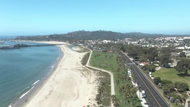 Aérea Gran Altitud Sobre Playa Pública Parque Estatal Playa Que — Vídeo de stock