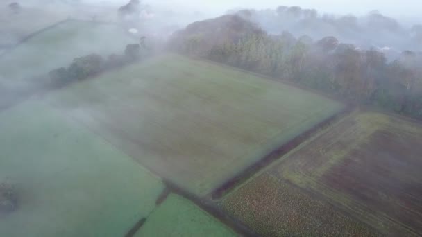 Mist Clouds Torquay Devon Aerial View Using Drone — Stock Video