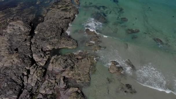 Polzeath Water Top Cornwall Aerial View Using Drone — Stock Video