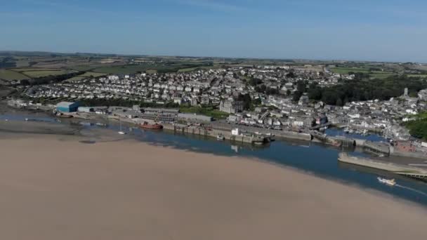 Padstow Overview Cornwall Aerial View Using Drone — Stock Video