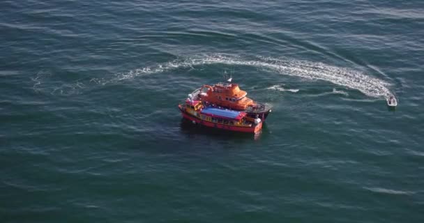 Rnli Training Boats Devon 使用无人驾驶飞机的空中视图 — 图库视频影像