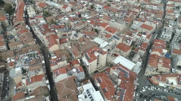 Letecké Záběry Čtvrti Mea Shearim Srdci Jeruzaléma Izrael — Stock video