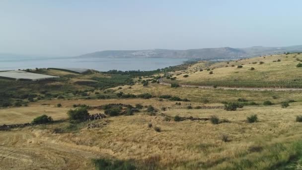 Imágenes Aéreas Del Mar Galilea Israel — Vídeos de Stock