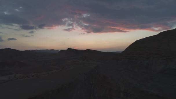 Vista Aérea Das Montanhas Deserto Negev Durante Pôr Sol — Vídeo de Stock