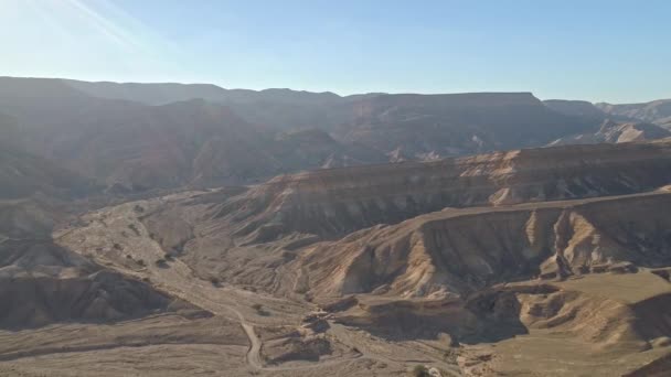 Imagens Aéreas Montanhas Desfiladeiros Deserto Negev Sul Israel — Vídeo de Stock