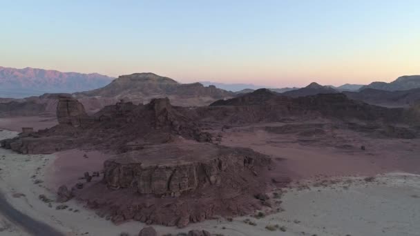 Luftaufnahme Der Negev Wüste Südisrael Bei Sonnenuntergang — Stockvideo