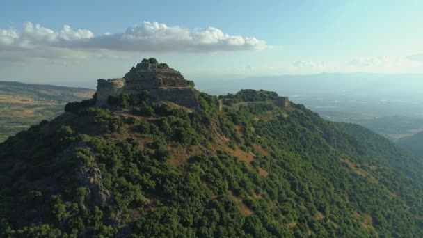 Luftaufnahme Einer Großen Kreuzritterfestung Auf Den Golanhöhen Norden Israels — Stockvideo