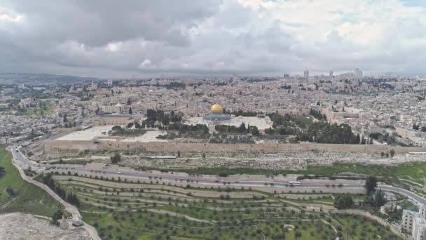 Flygbilder Från Tempelberget Gamla Staden Jerusalem — Stockvideo