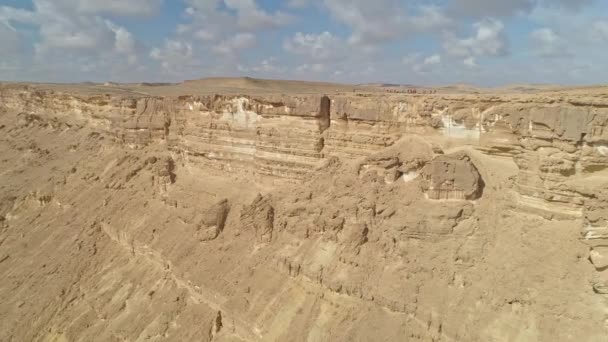 Съёмки Обрыва Кратера Рамон Пустыне Негев Юге Израиля — стоковое видео