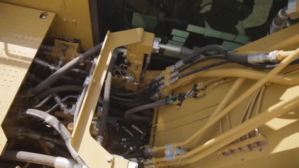 Büyük Bir Toprak Hareket Eden Buldozerin Mekanik Çalışmaları — Stok video