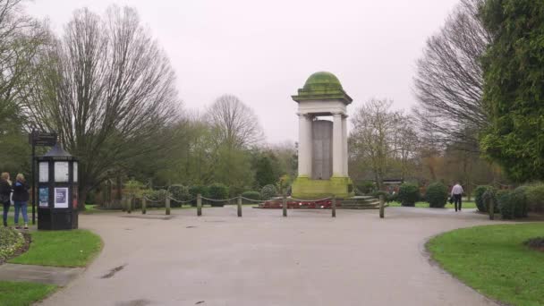 Taunton Somerset England Decembrie 2019 Memorialul Război Parcului Vivary Memoria — Videoclip de stoc