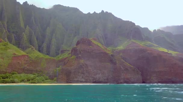 Hawaii Kauai Varen Oceaan Van Links Naar Rechts Pan Van — Stockvideo