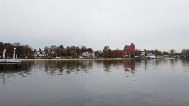 Panoramiczny Krajobraz Wybrzeża Miasta Puck Białego Molo Panorama Zatoki Gdańskiej — Wideo stockowe