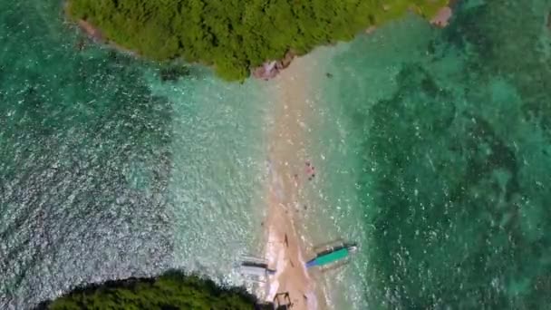 Drohne Luftaufnahme Einer Sandbank Auf Den Inseln Von Guimaras Philippinen — Stockvideo