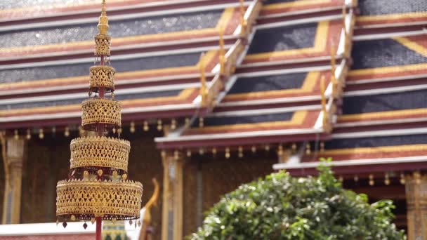 Beautiful Chandelier Ornament Grand Palace Temple Complex Bangkok Thailand — Stock Video