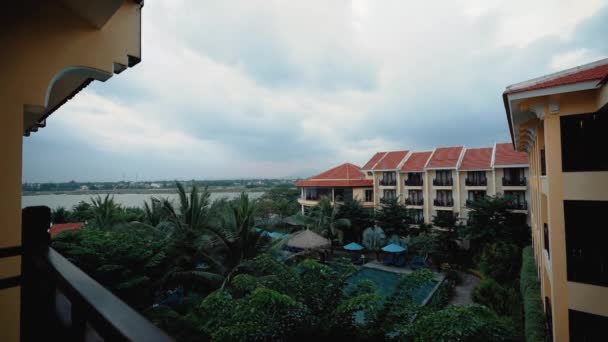 Timelapse Ett Hotell Resort Hoi Vietnam Dag Till Natt — Stockvideo