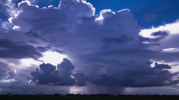 Tropical Monsoon Storm Cloud Formação Cumulonimbus Com Precipitação — Vídeo de Stock