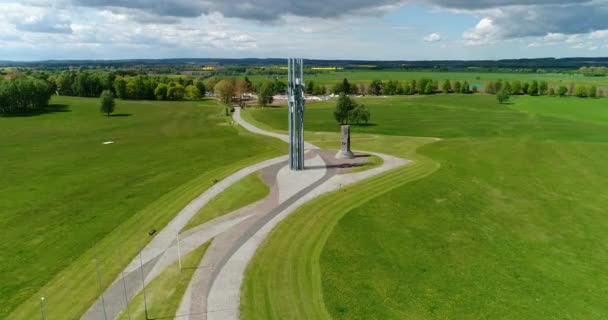 Poupée Aérienne Vers Mémorial Bataille Médiévale Grunwald Pologne — Video