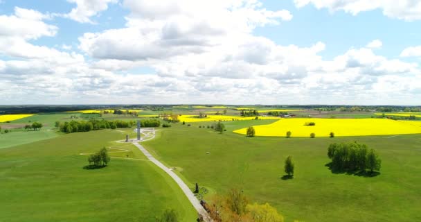 Aerial Landscape Historic Battlefield Grunwald Poland — Stock Video