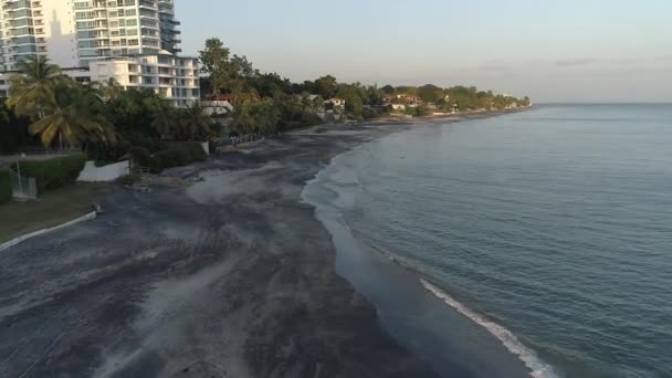 Дрон Хвиля Моря Піщаному Пляжі Літній Піщаний Пляж — стокове відео