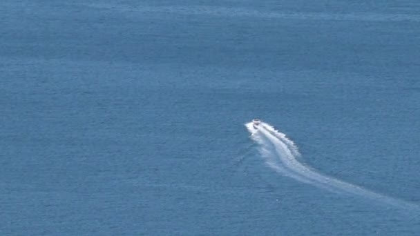 Boat Navigating River Mouth Vigo Pontevedra Spain — Stock Video