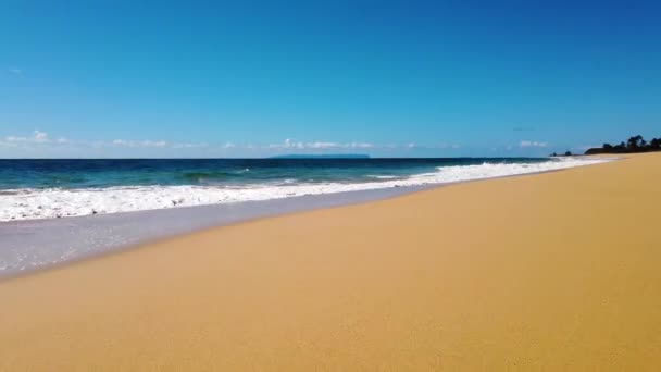 Hawaii Kauai Baixo Tiro Camionagem Praia Longo Das Ondas Oceano — Vídeo de Stock